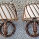 Pair of rattan bamboo sconces,  vintage, 60s