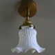 Antique wall light in white painted glass - metal support