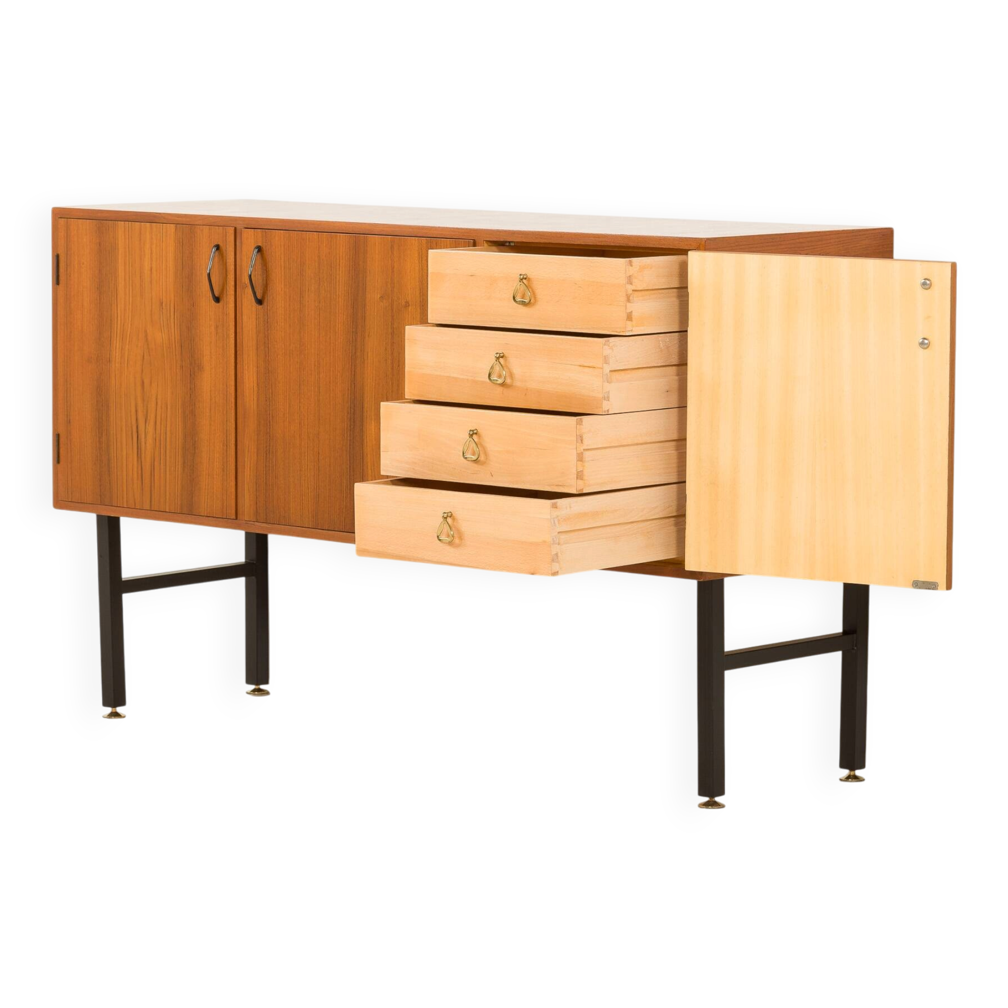 Small Italian sideboard with 4 drawers, 1970s
