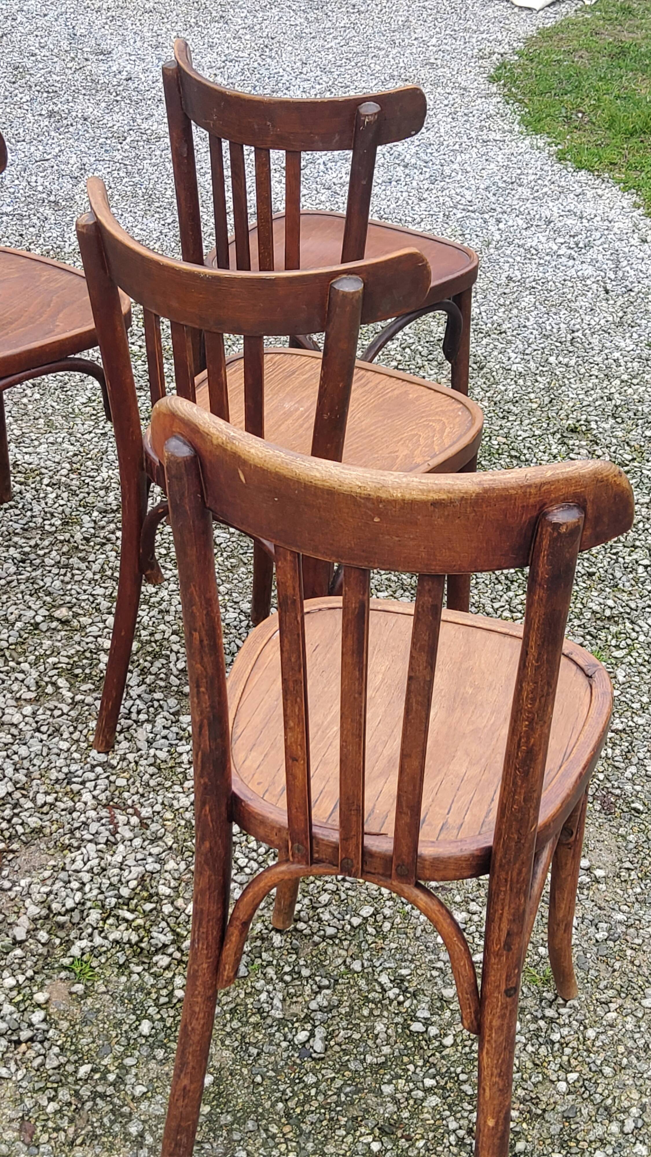 Set of 6 old bistro chairs Baumann and others