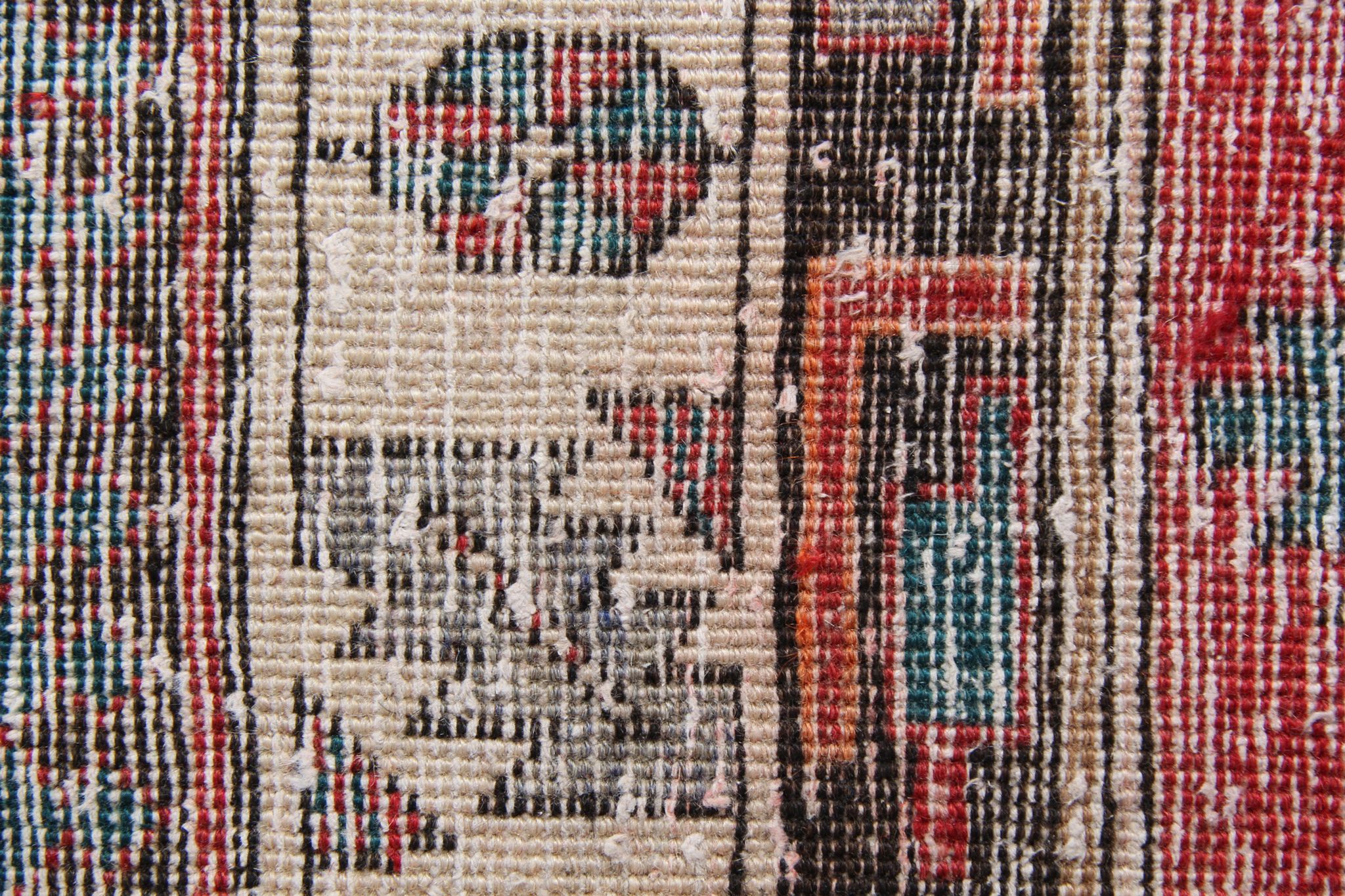 Traditional tribal wool runner rug long handmade oriental wool carpet 100x450cm