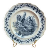 Assiette en terre de fer anglaise B.W.M. & Co – Fables – Émile Bourgeois – vers 1900