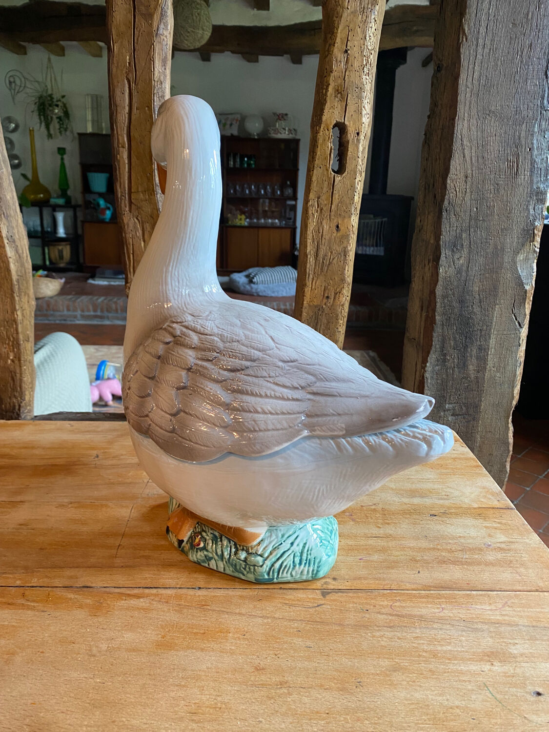 Old soup tureen in the shape of a goose