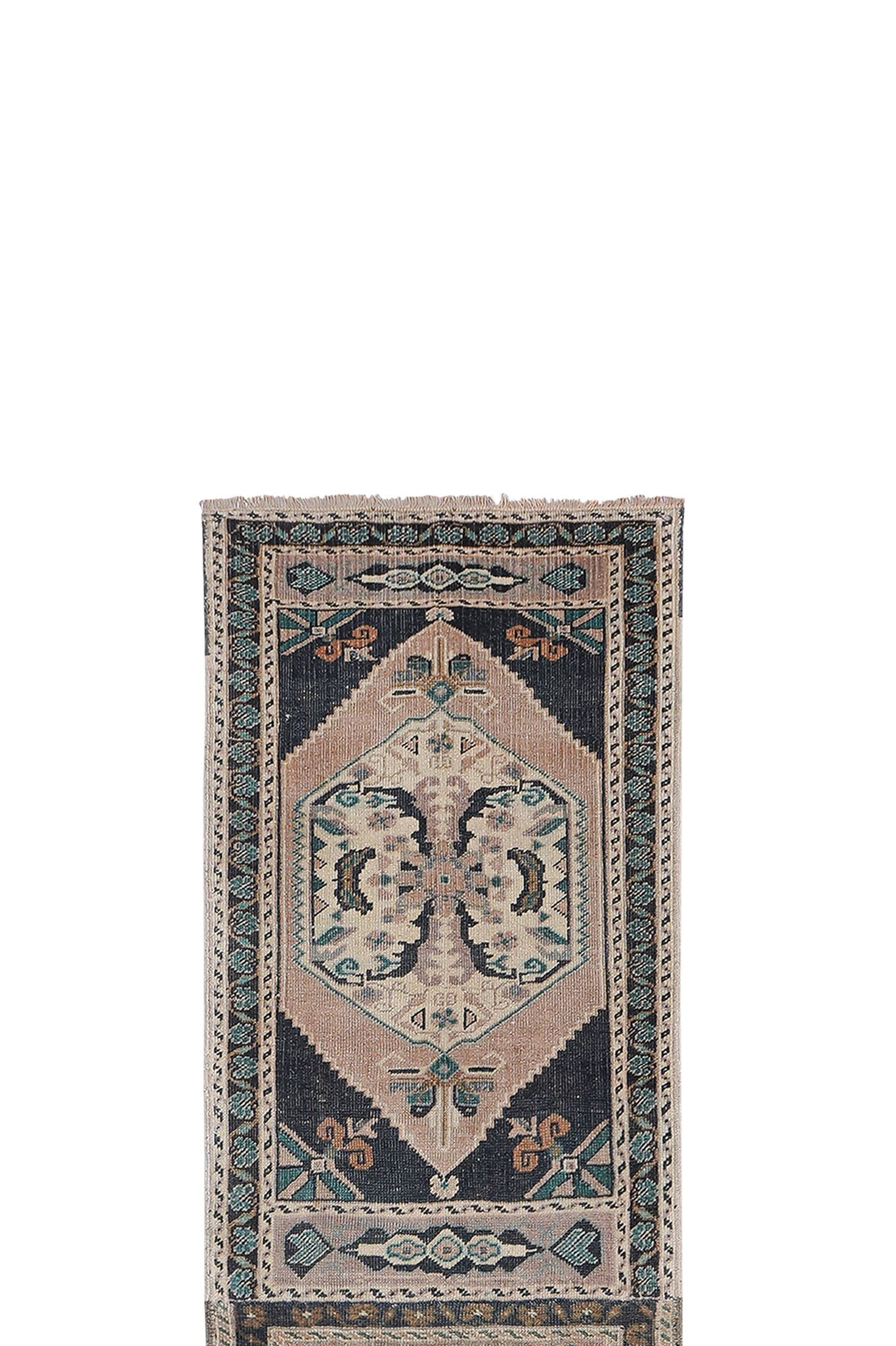 Tapis vintage turc de oushak tissé à la main 59x200 cm