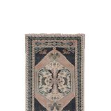 Vintage Turkish Oushak Rug Handwoven 59x200 cm