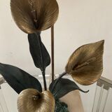 Vintage lamp in travertine and bronze 70s