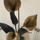 Vintage lamp in travertine and bronze 70s