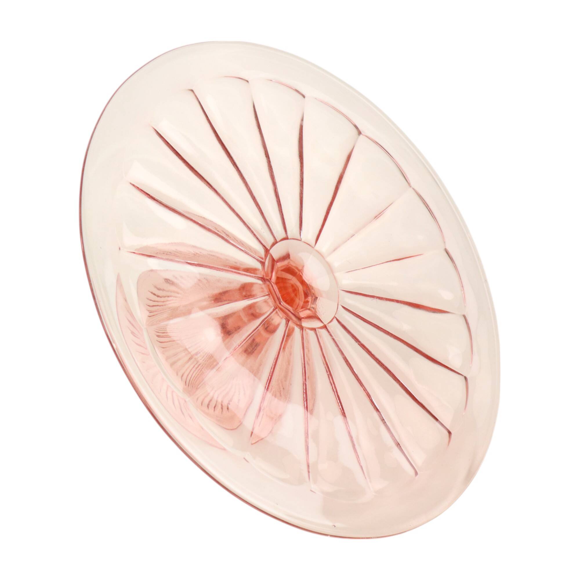 Art Deco Pink Cake Dish Rosaline Depression Glass Verrerie Scailmont