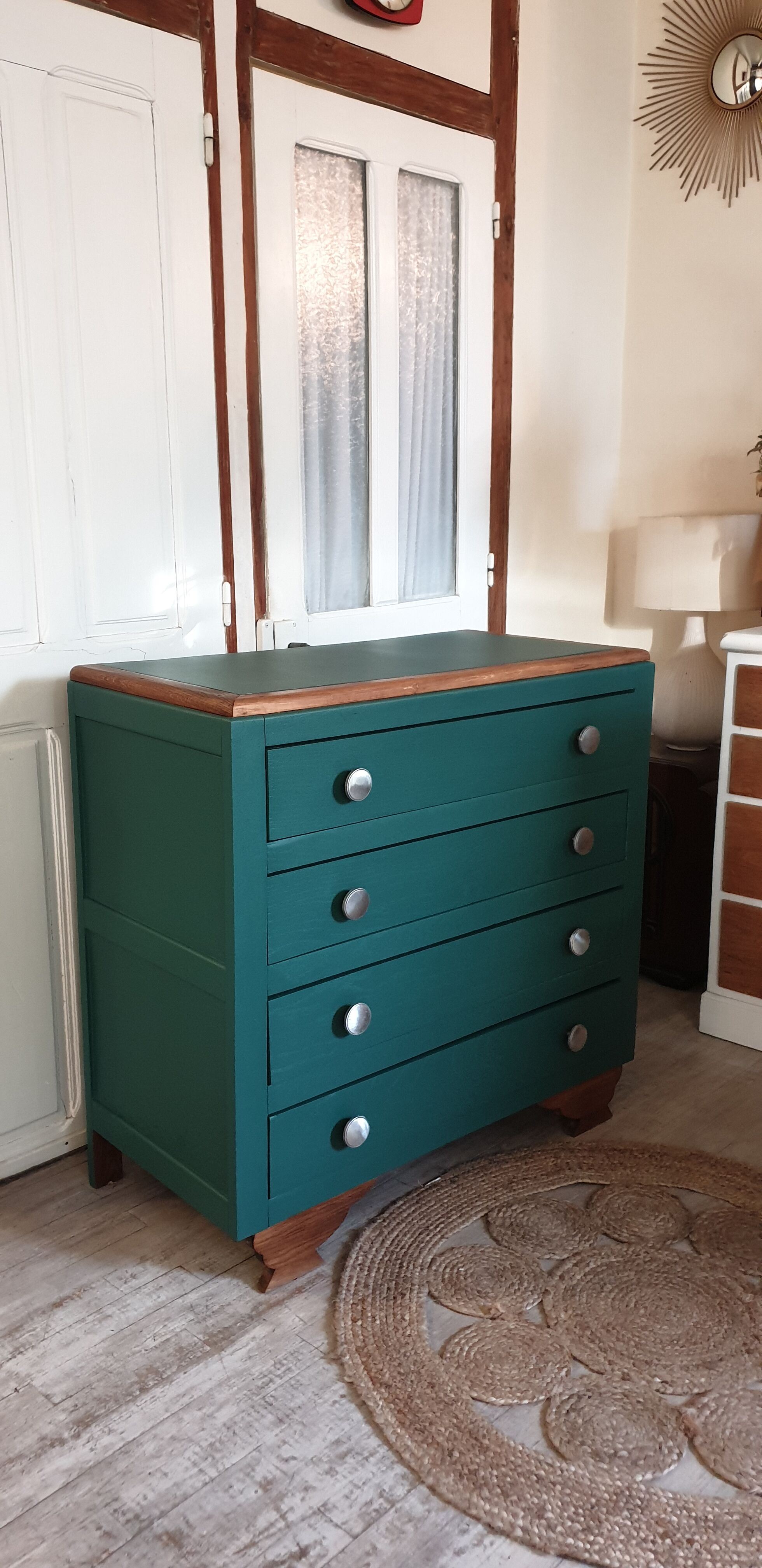 Art Deco green chest of drawers