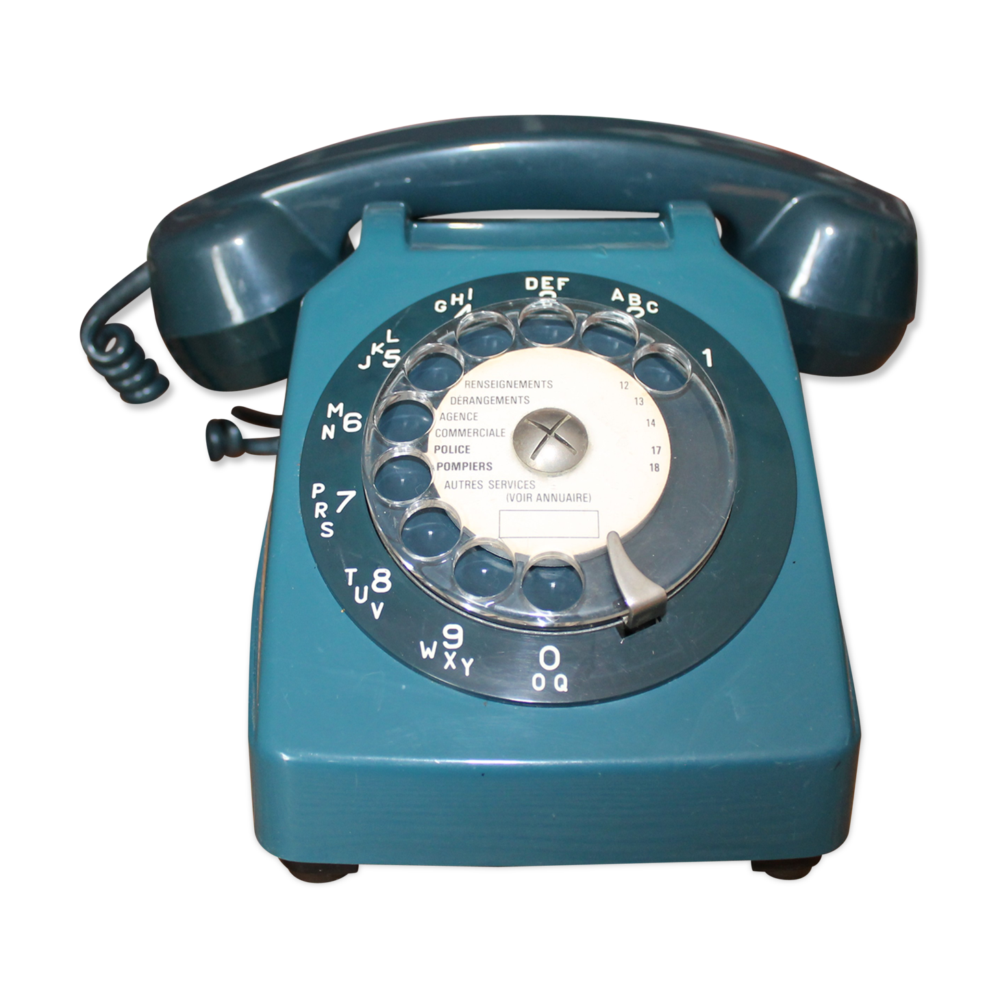 Telephone vintage rotary socotel s63 blue