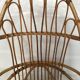 Wicker armchair rattan bamboo 60s large backrest