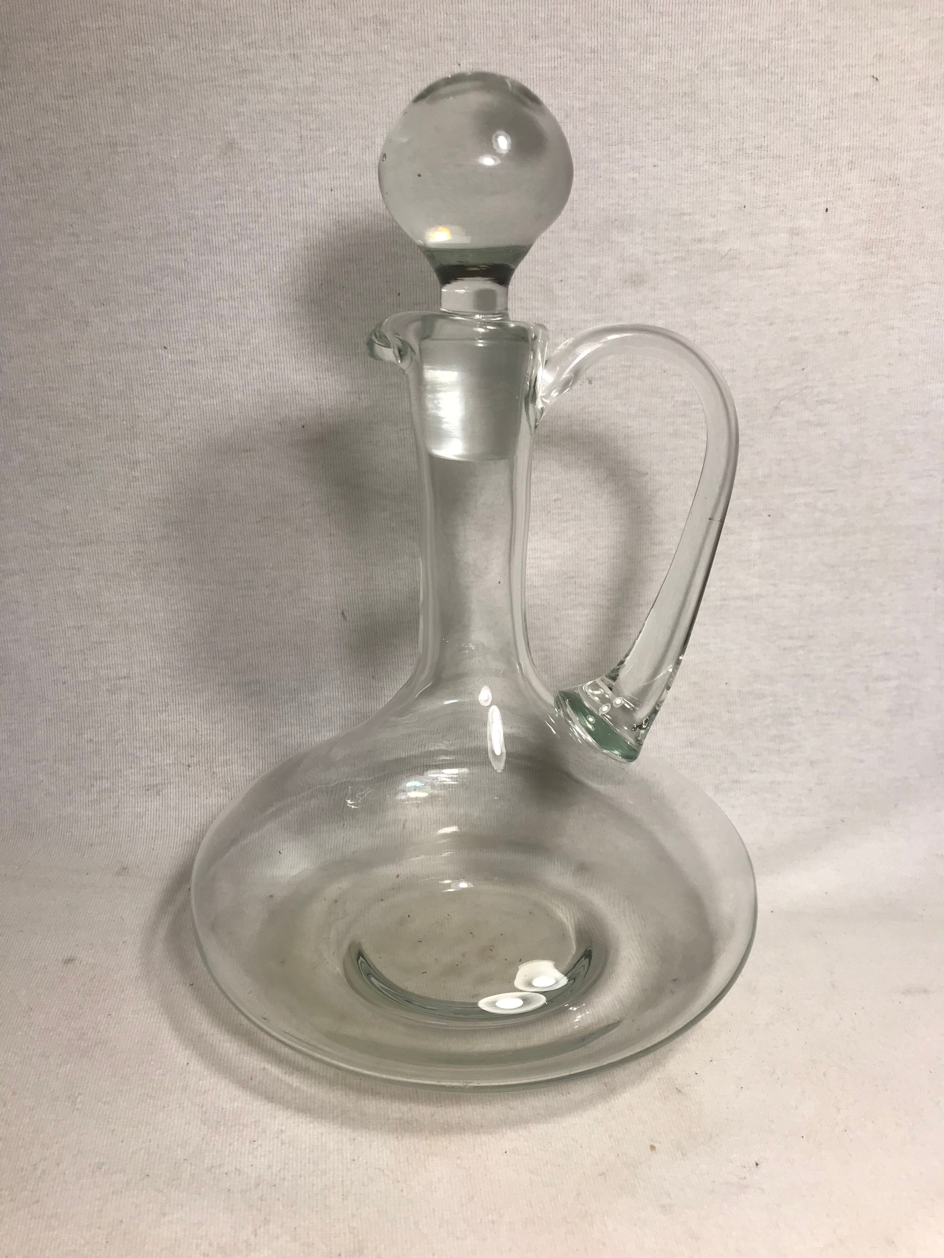 Old decanter glass + Cap Vintage jug Ewer