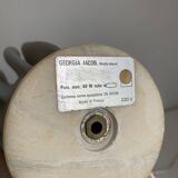 Lampe vintage 1970 Athéna Georgia Jacob drapée gris souris - 50 cm
