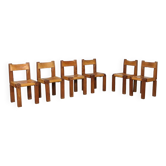Set Of 6 Pierre Chapo S11 Dining Chairs, France, 1960s