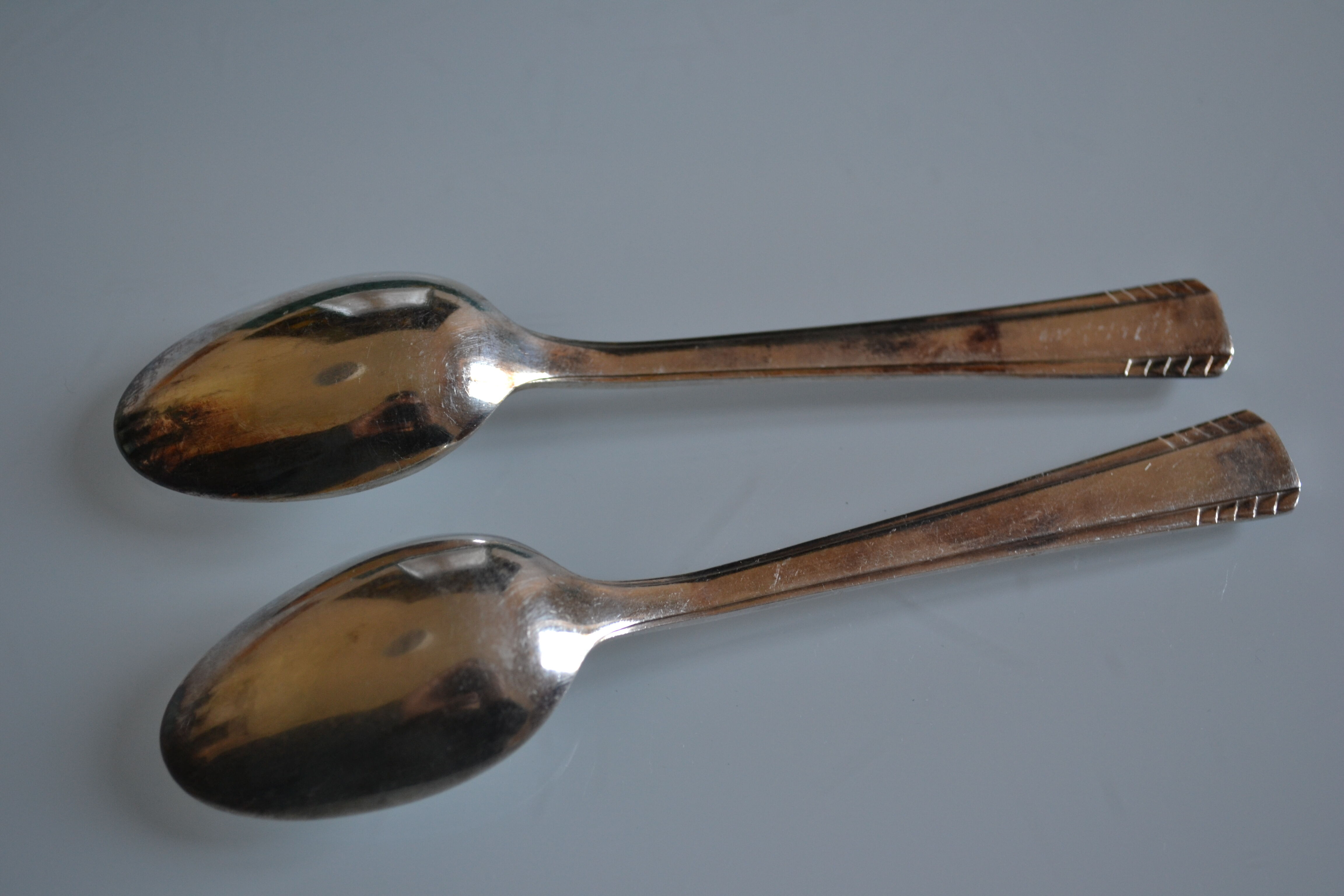 12 small spoons metal silver art deco