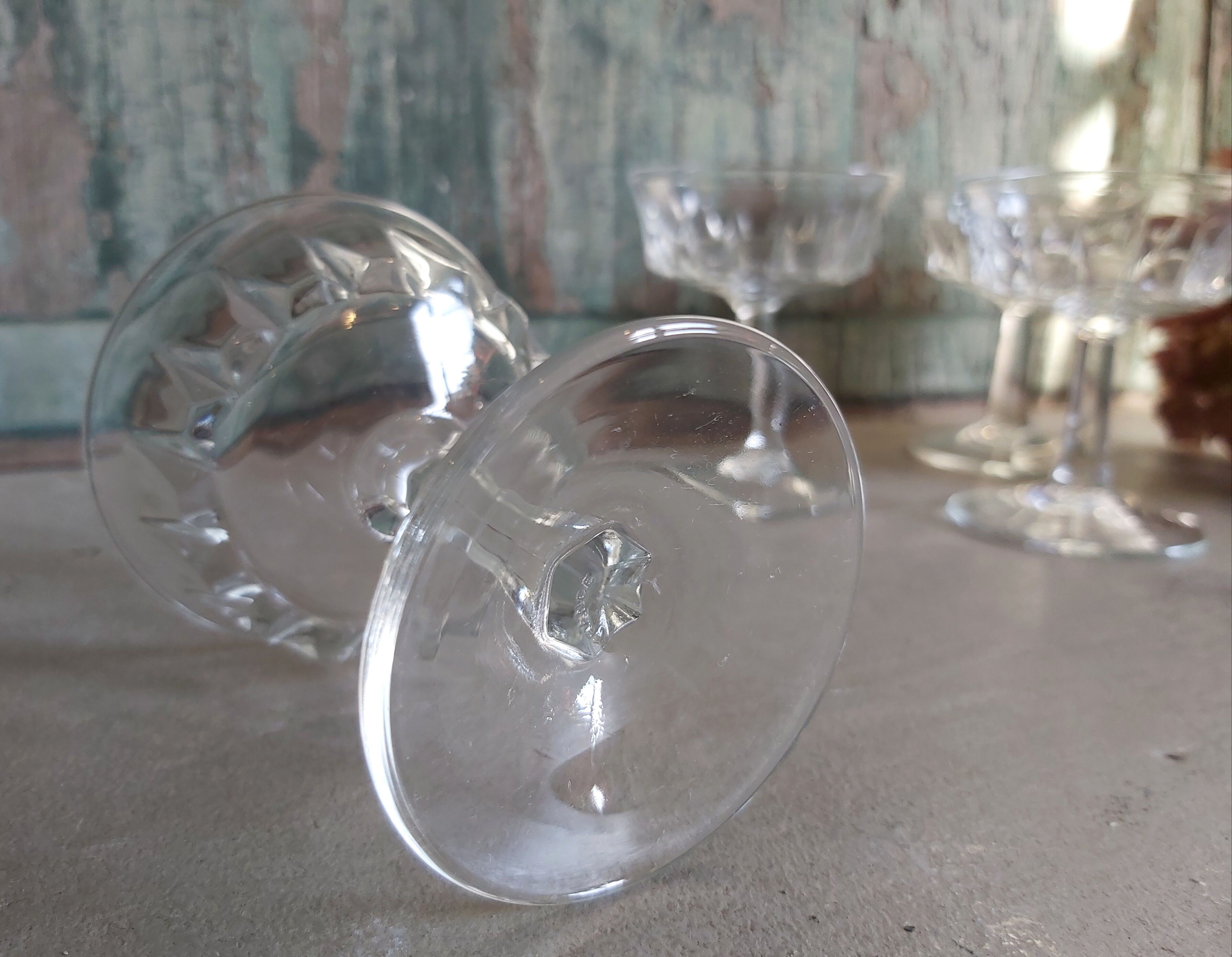 Set of four vintage French glasses for liquor