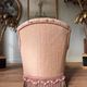 Napoleon III period chaise longue in burgundy velvet with floral decoration -