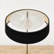 Lampe sur pied Van De Heg design chrome / abat-jour noir strié
