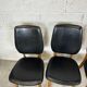 Set of 4 vintage chairs in black leatherette