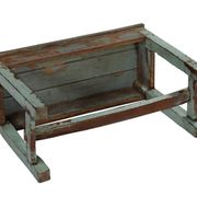 Indian bench blue wood old teak vintage patina and original piece 70x30x52cm