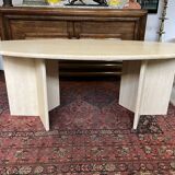 oval travertine table from the 70s