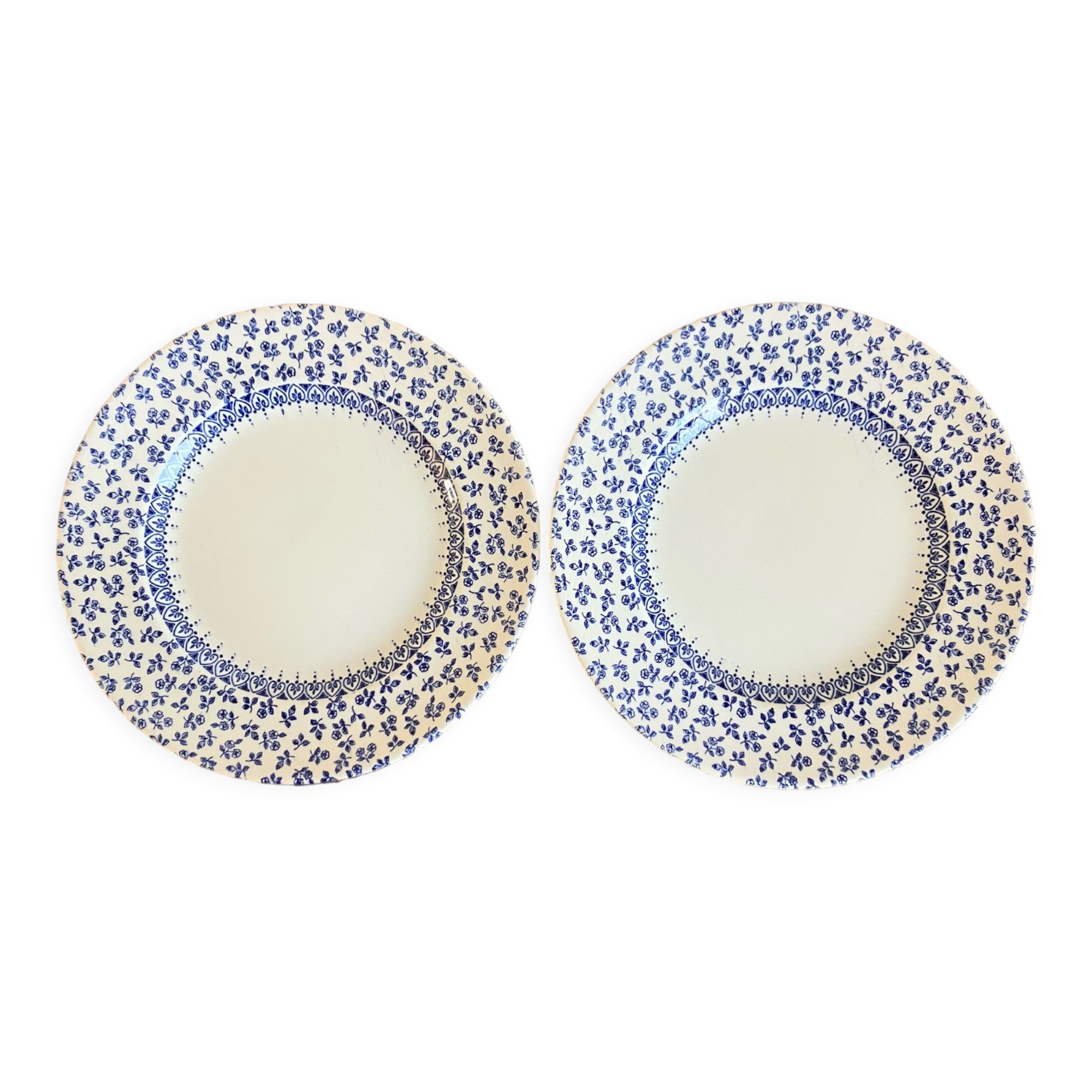 2 EIT English porcelain dessert plates