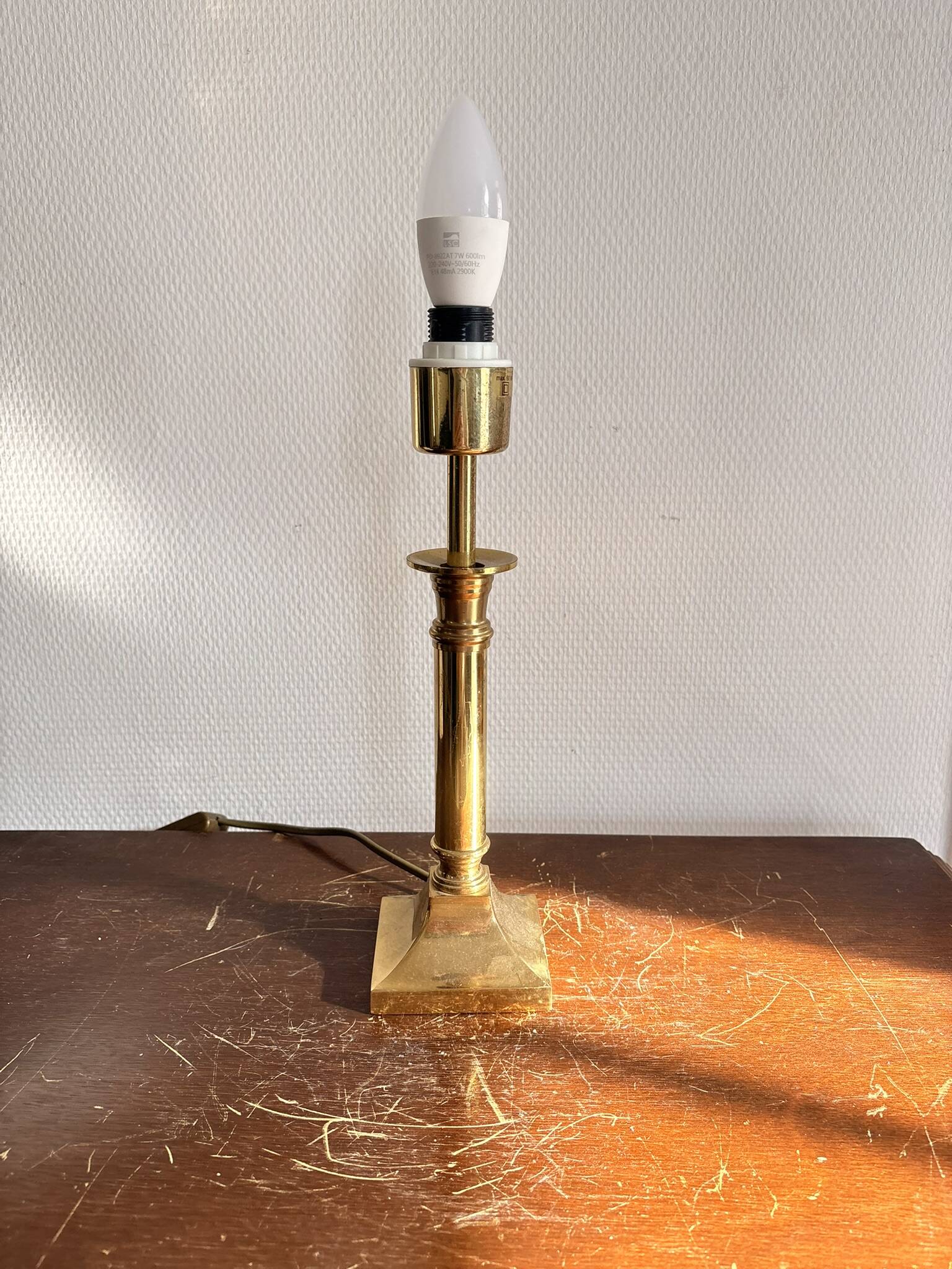 Antique Brass-Gilt Lamp Base Candle Holder Louis XVI XV Style
