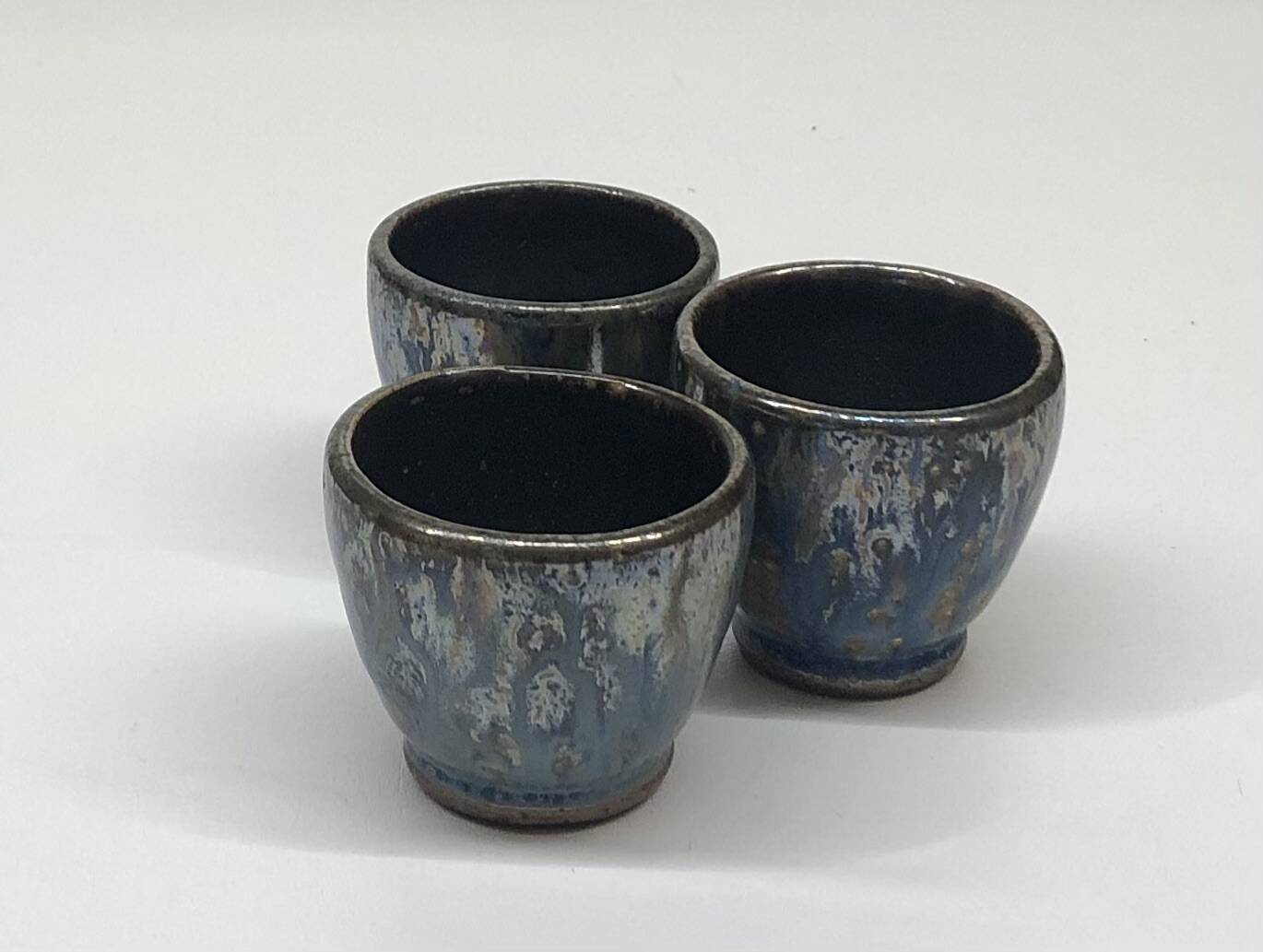 3 stoneware bowls, salted and flamed by Marcellus Aubry