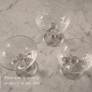 3 champagne glasses in cut glass