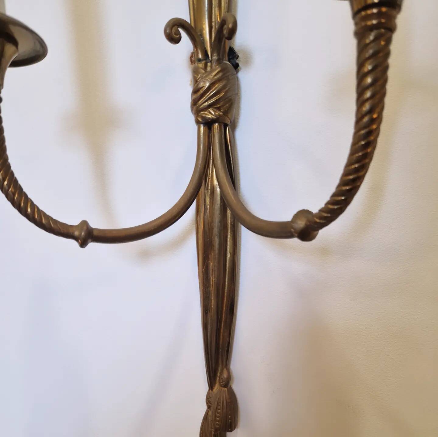 Pair of Louis XVI Wall Lights with 2 lights from the 50's 60's neo-classical style Maison Bagués