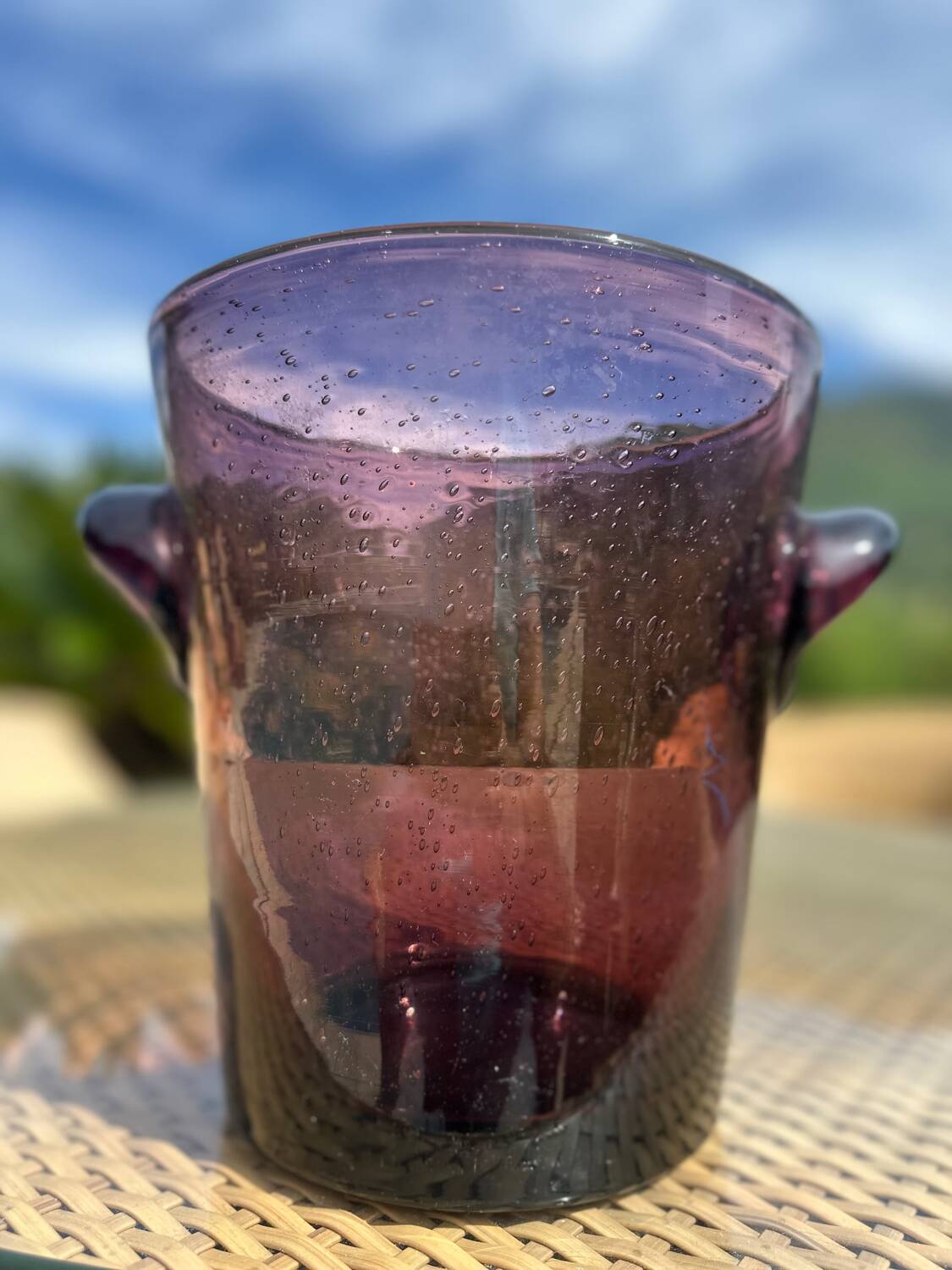 Seau à champagne en verre soufflé Verrerie de Biot