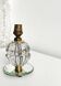 Pied de lampe en cristal Pierre d'Avesn, laiton et miroir
