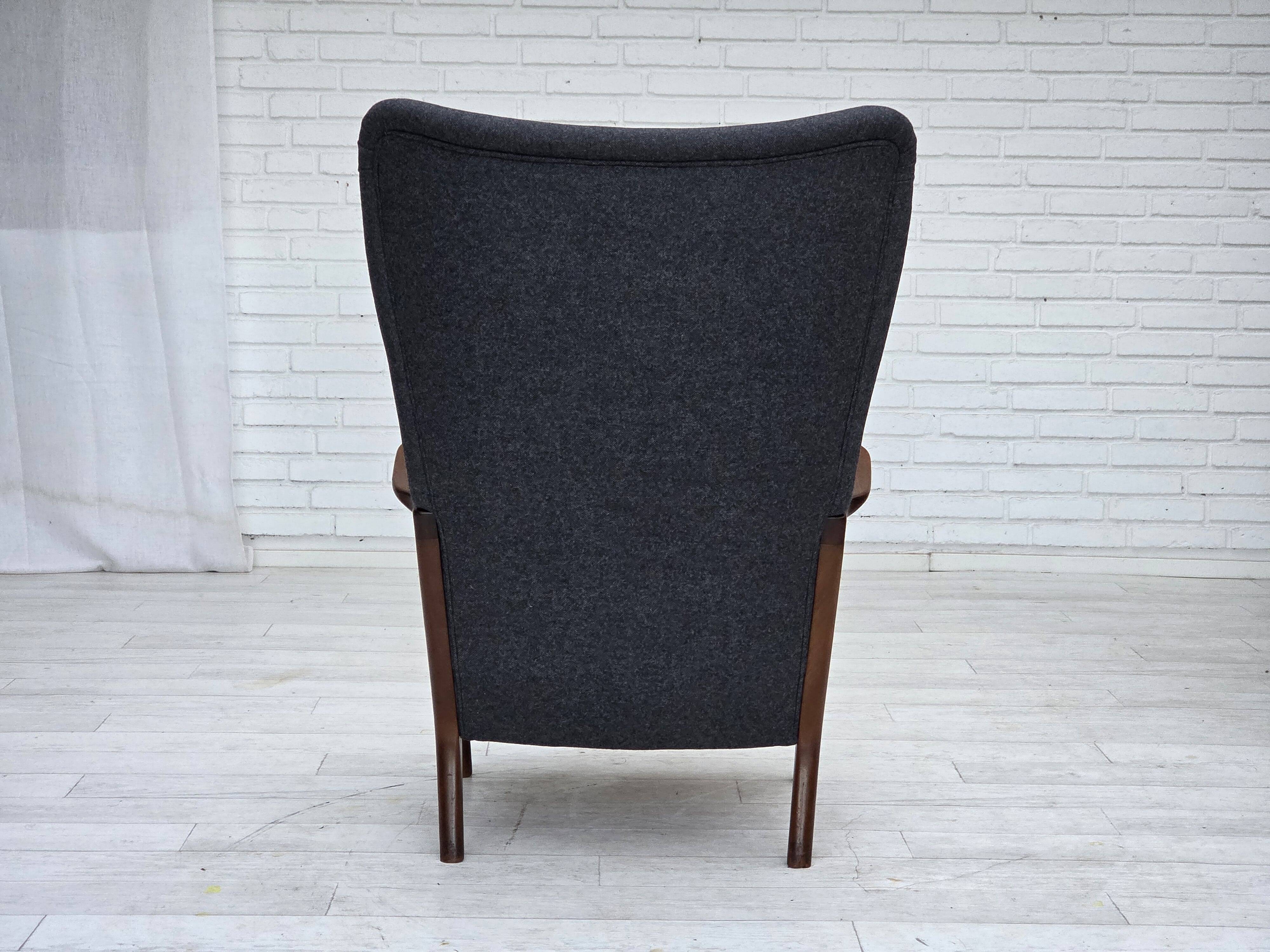 1960s, Danish armchair by Fritz Hansen model 8000/8020, furniture wool.