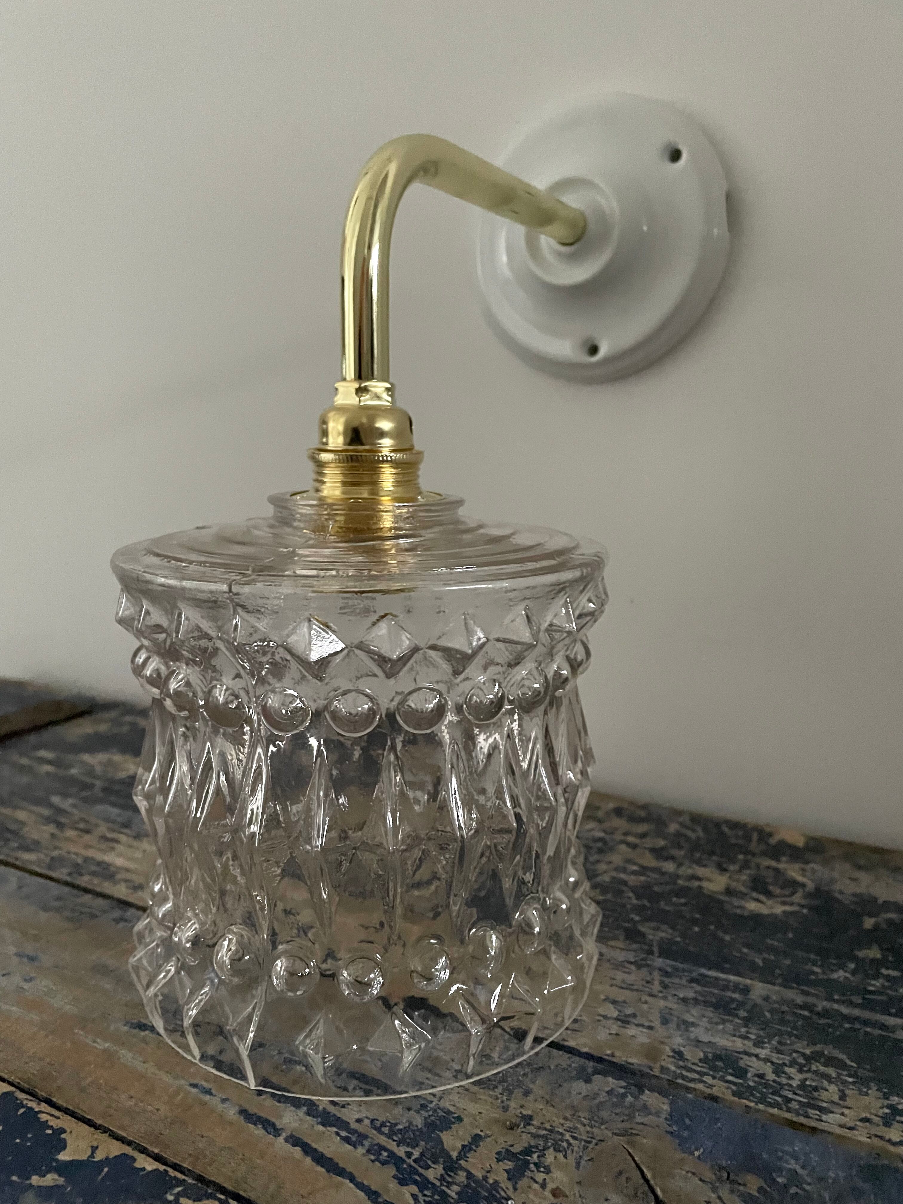 New electrified chiseled glass wall lamp