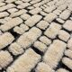 Large cream and black checked Berber rug, 280 × 200 cm.