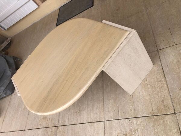 Table basse travertin vintage goutte d’eau