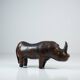 Rhinoceros Leather Footstool by Dimitri Omersa