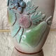 Handmade majolica lamp with fruit design, 1970s