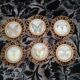 6 coasters in wooden wicker and butterfly background