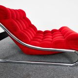 Fauteuil lounge vintage rouge Impala par Gillis Lundgren pour IKEA, Suède, 1970