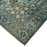 Handwoven Overdyed Oriental 1970s 190 cm x 314 cm Blue Carpet