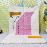 Tapis berbère beni ouraine fait main artisanale taille 100 x 200 cm