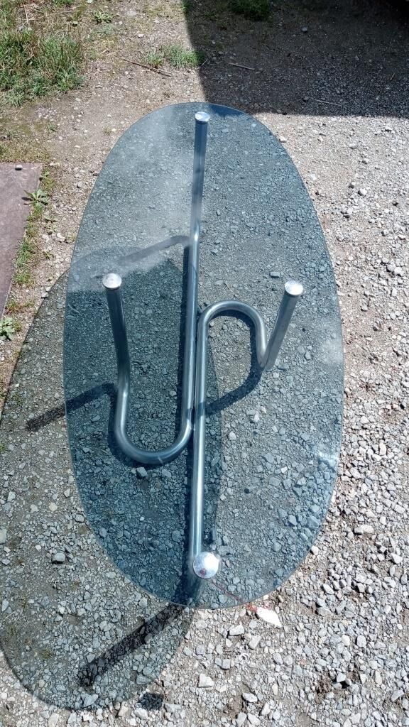 Metal and glass coffee table