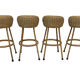 Set of four vintage rattan bar stools 1960 Nederland Design