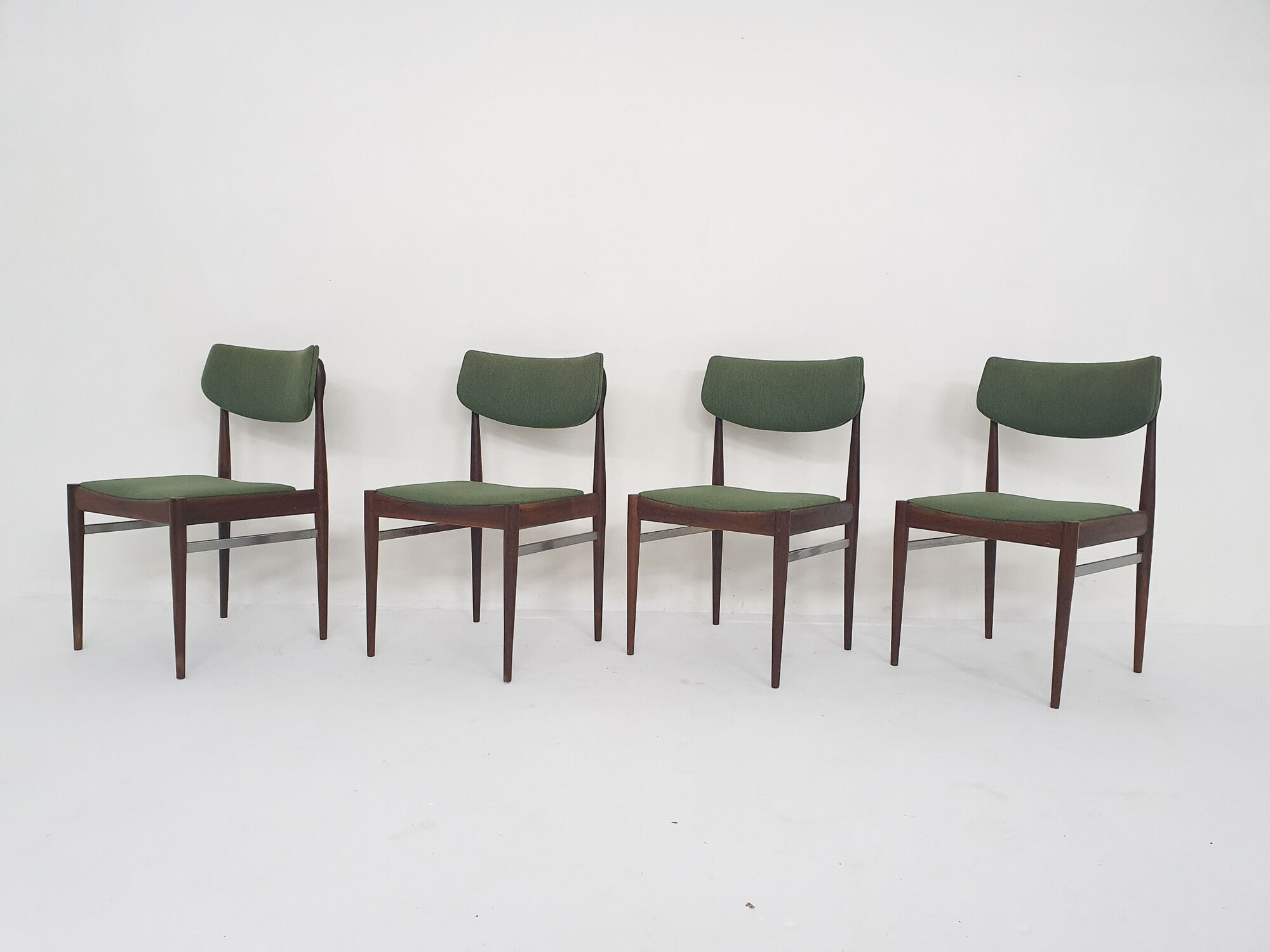 Set of four rosewood awa dining chairs, the netherlands 1960's