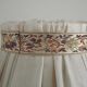 Vintage French Country Style Lamp Turned Wood Base & Layered Fabric Shade