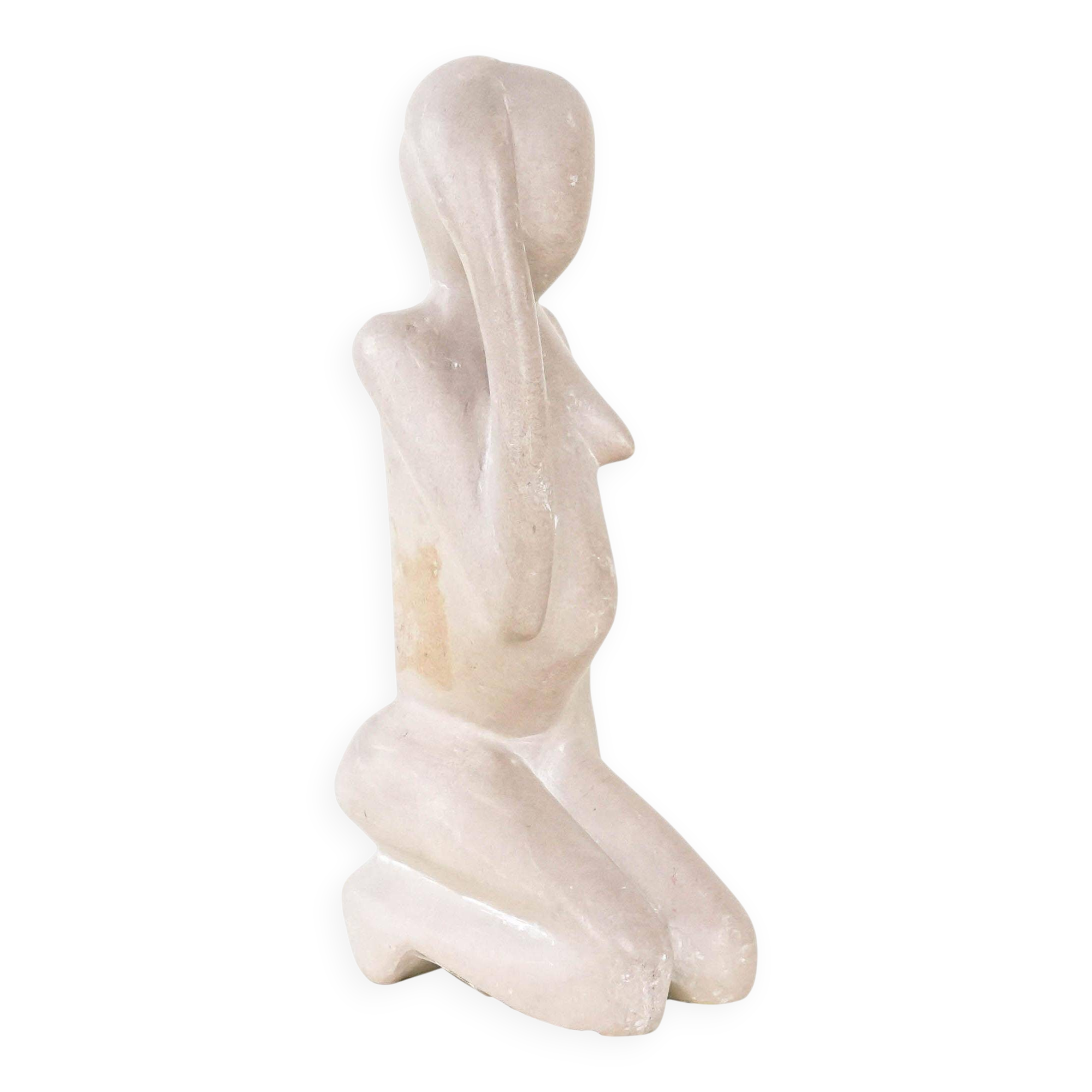 Stone sculpture of a female figure, modernist form, 1980s, produced in Denm