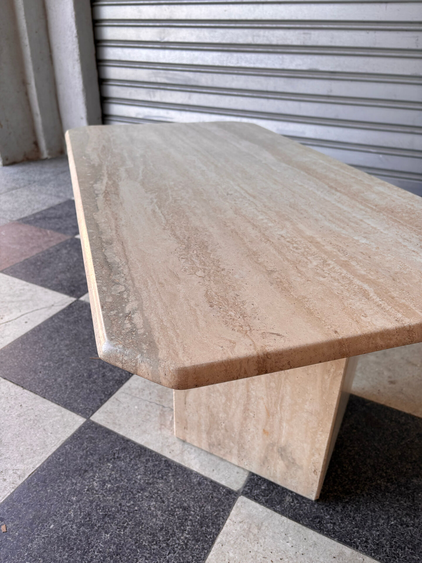 Vintage coffee table in travertine