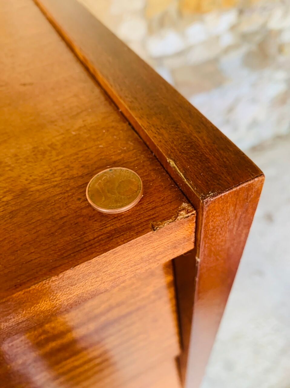 High chest of drawers with 6 drawers, Scandinavian style, circa 60's