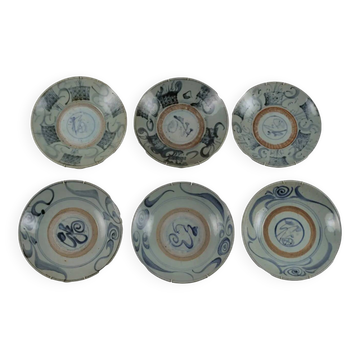 6 assiettes en céramique, Chine, XIXe siècle